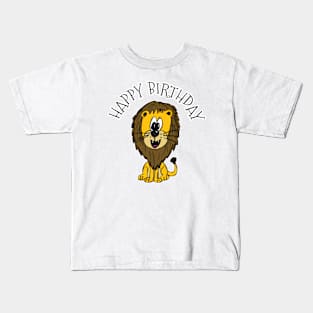 Lion Happy Birthday Wildlife Safari Animal Lover Kids T-Shirt